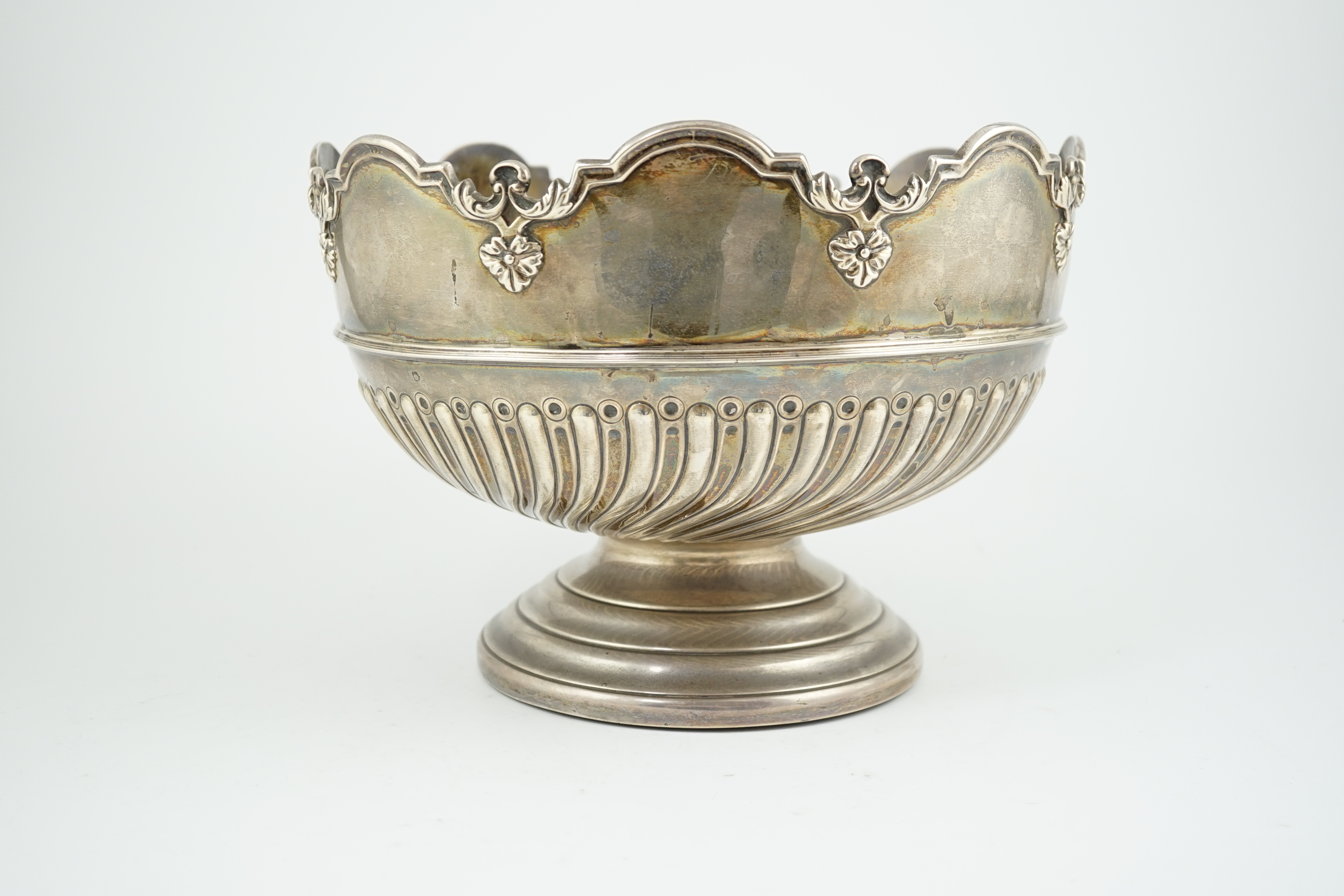 An Edwardian demi-fluted silver punch bowl or Monteith?, by William Hutton & Sons Ltd